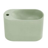 Swiss Madison  Terre 18" Solid Surface Oval Wall-Mounted Sink with Left Side Faucet Mount - Matte Palm Green - SM-WS7002EN