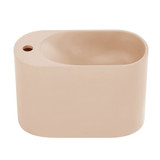 Swiss Madison Terre 18" Solid Surface Oval Wall-Mounted Sink with Left Side Faucet Mount - Matte Pastel Peach - SM-WS7002PE