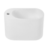 Swiss Madison  Terre 18" Solid Surface Oval Wall-Mounted Sink with Left Side Faucet Mount - Matte White - SM-WS7002MW