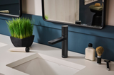 Ruvati Emilio Single Handle Diamond Pattern Knurled Bathroom Faucet Round in Gunmental Black PVD - RVF5133BL