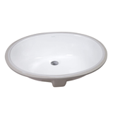 Ruvati 19 x 15 inch Undermount Bathroom Sink White Oval Porcelain Ceramic with Overflow - RVB0621