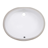 Ruvati 19 x 15 inch Undermount Bathroom Sink White Oval Porcelain Ceramic with Overflow - RVB0621