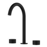 Ruvati Athena Two Handle Stone Marble Inlay Grooved Widespread Bathroom Faucet in Matte Black- RVF5232MB
