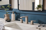 Ruvati Lanai Two Handle Widespread Modern Rectangular Square Bathroom Faucet in Brushed Nickel - RVF5237BN