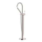 Ruvati Lucia Single Handle Tall Floor Mounted Freestanding Tub Filler Faucet With Handshower in Brushed Nickel - RVF5338BN