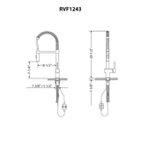 Ruvati Seneca Single Handle Pull Down Modern Kitchen Faucet with Pre-Rinse Sprayer in Stainless Steel - RVF1243BN
