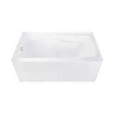 Kingston Brass 54" Acrylic Rectangular 3-Wall Alcove Tub Combo with Armrests and Waste and Overflow Drain (Left Hand Drain), Glossy White/Brushed Nickel - CVTAP543023L8