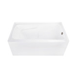 Kingston Brass 54" Acrylic Rectangular 3-Wall Alcove Tub Combo with Armrests and Waste and Overflow Drain (Right Hand Drain), Glossy White/Oil Rubbed Bronze - CVTAP543023R5