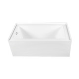 Kingston Brass 60" Acrylic Rectangular 3-Wall Alcove Tub Combo with Waste and Overflow Drain (Left Hand Drain), Glossy White/Polished Chrome - CVTDE603122L1