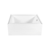 Kingston Brass 60" Acrylic Rectangular 3-Wall Alcove Tub Combo with Waste and Overflow Drain (Right Hand Drain), Glossy White/Brushed Nickel - CVTAP603222R8