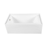 Kingston Brass 60" Acrylic Rectangular 3-Wall Alcove Tub Combo with Waste and Overflow Drain (Left Hand Drain), Glossy White/Polished Nickel - CVTDE603122L6