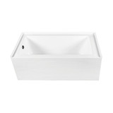 Kingston Brass 60" Acrylic Rectangular 3-Wall Alcove Tub Combo with Waste and Overflow Drain (Left Hand Drain), Glossy White/Matte Black - CVTDE603122L0