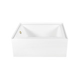Kingston Brass 60" Acrylic Rectangular 3-Wall Alcove Tub Combo with Waste and Overflow Drain (Left Hand Drain), Glossy White/Brushed Brass - CVTAP603222L7