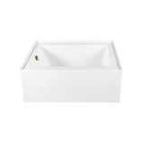 Kingston Brass 60" Acrylic Rectangular 3-Wall Alcove Tub Combo with Waste and Overflow Drain (Left Hand Drain), Glossy White/Antique Brass - CVTAP603222L3