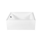 Kingston Brass 60" Acrylic Rectangular 3-Wall Alcove Tub Combo with Waste and Overflow Drain (Left Hand Drain), Glossy White/Matte Black - CVTAP603222L0