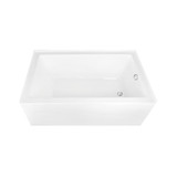Kingston Brass 60" Acrylic Rectangular 3-Wall Alcove Tub Combo with Waste and Overflow Drain (Right Hand Drain), Glossy White/Polished Chrome - CVTAP603622R1
