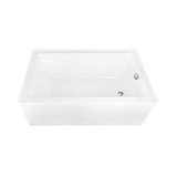 Kingston Brass 60" Acrylic Rectangular 3-Wall Alcove Tub Combo with Waste and Overflow Drain (Right Hand Drain), Glossy White/Brushed Nickel - CVTAP603622R8