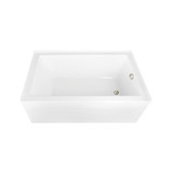 Kingston Brass 60" Acrylic Rectangular 3-Wall Alcove Tub Combo with Waste and Overflow Drain (Right Hand Drain), Glossy White/Polished Nickel - CVTAP603622R6