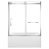 Kingston Brass 60" Acrylic Rectangular 3-Wall Alcove Tub Combo with Tub Door (Right Hand Drain), White/Polished Chrome - KVTDE603122R1