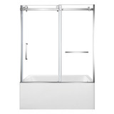 Kingston Brass 60" Acrylic Rectangular 3-Wall Alcove Tub Combo with Tub Door (Right Hand Drain), White/Polished Chrome - KVTAP6032R221