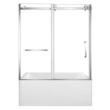Kingston Brass 60" Acrylic Rectangular 3-Wall Anti-Skid Alcove Tub Combo with Tub Door (Left Hand Drain), White/Polished Chrome - KVTAP6031L22T1