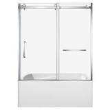 Kingston Brass 60" Acrylic Rectangular 3-Wall Alcove Tub Combo with Tub Door (Right Hand Drain), White/Polished Chrome - KVTAM6032R211