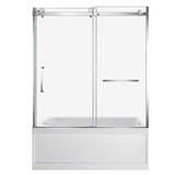Kingston Brass 60" Acrylic Rectangular 3-Wall Anti-Skid Alcove Tub Combo with Tub Door (Right Hand Drain), White/Polished Chrome - KVTAP6032R21A1
