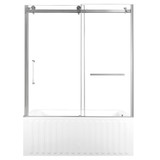 Kingston Brass 60" Acrylic Rectangular 3-Wall Alcove Tub Combo with Tub Door (Right Hand Drain), White/Brushed Nickel - KVTDE603121R8