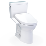 TOTO® Drake® WASHLET®+ Two-Piece Elongated 1.28 GPF Universal Height TORNADO FLUSH® Toilet with S2 Bidet Seat, 10 Inch Rough-In, Cotton White - MW7763346CEFG.10#01