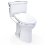 TOTO® Drake® Transitional WASHLET®+ Two-Piece Elongated 1.28 GPF Universal Height TORNADO FLUSH® Toilet with S2 Bidet Seat, Cotton White - MW7863346CEFG.10#01