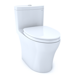TOTO® Aquia® IV One-Piece Elongated Dual Flush 1.28 and 0.9 GPF Universal Height, WASHLET®+ Ready Toilet with CEFIONTECT®, Cotton White- MS646124CEMFGN#01