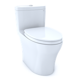 TOTO® Aquia® IV One-Piece Elongated Dual Flush 1.28 and 0.9 GPF Universal Height, WASHLET®+ Ready Toilet with CEFIONTECT®, Cotton White- - MS646124CEMFGN#01
