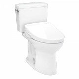 TOTO® Drake® WASHLET®+ Two-Piece Elongated 1.28 GPF Universal Height TORNADO FLUSH® Toilet with S5 Bidet Seat, 10 Inch Rough-In, Cotton White - MW7763446CEFG.10#01