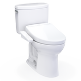 TOTO® WASHLET+®  Drake® II Two-Piece Elongated 1.28 GPF Toilet and WASHLET+® S2 Bidet Seat, Cotton White - MW4543346CEFG#01