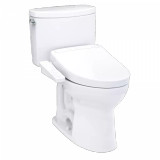 TOTO® WASHLET+® Drake® II 1G® Two-Piece Elongated 1.0 GPF Toilet and WASHLET+® S2 Bidet Seat, Cotton White - MW4543346CUFG#01