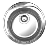 Whitehaus WHNDA16 20" Noah Round Drop-in Kitchen Sink - Brushed Stainless Steel