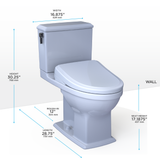 TOTO® WASHLET®+ Connelly® Two-Piece Elongated Dual Flush 1.28 and 0.9 GPF Toilet and WASHLET S2 Bidet Seat, Cotton White - MW4943346CEMFG#01