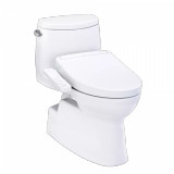 TOTO® WASHLET+® Carlyle® II 1G® One-Piece Elongated 1.0 GPF Toilet and WASHLET+® S2 Bidet Seat, Cotton White - MW6143346CUFG#01