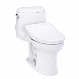 TOTO® WASHLET+® UltraMax® II 1G® One-Piece Elongated 1.0 GPF Toilet and WASHLET+® S5 Bidet Seat, Cotton White - MW6043446CUFG#01