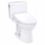 TOTO® WASHLET+® Drake® II 1G® Two-Piece Elongated 1.0 GPF Toilet and WASHLET+® S5 Bidet Seat, Cotton White - MW4543446CUFG#01