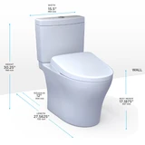 TOTO® WASHLET®+ Aquia® IV Two-Piece Elongated Universal Height Dual Flush 1.28 and 0.9 GPF Toilet and WASHLET S5 Bidet Seat, Cotton White - MW4463446CEMFGN#01