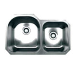 Whitehaus WHNDBU3220 31 7/8" Noah Double Bowl Undermount Kitchen Sink - Brushed Stainless Steel