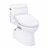 TOTO® WASHLET+® Carlyle® II One-Piece Elongated 1.28 GPF Toilet and WASHLET+® S5 Bidet Seat, Cotton White - MW6143446CEFG#01