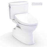 TOTO® WASHLET+® Vespin® II Two-Piece Elongated 1.28 GPF Toilet and WASHLET+® S5 Bidet Seat, Cotton White - MW4743446CEFG#01
