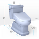 TOTO® WASHLET®+ Eco Guinevere® Elongated 1.28 GPF Universal Height Toilet with S2 Bidet Seat, Cotton White - MW9743346CEFG#01
