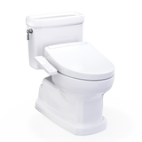 TOTO® WASHLET®+ Eco Guinevere® Elongated 1.28 GPF Universal Height Toilet with S2 Bidet Seat, Cotton White - MW9743346CEFG#01