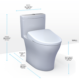 TOTO® WASHLET®+ Aquia® IV One-Piece Elongated Dual Flush 1.28 and 0.9 GPF Toilet and WASHLET S5 Bidet Seat, Cotton White- MW6463446CEMFGN#01