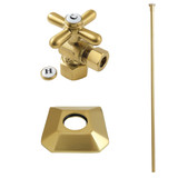Kingston Brass Trapeze Plumbing Toilet Trim Kit with Flange, Brushed Brass -  KTK130P7