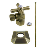 Kingston Brass Trapeze Plumbing Toilet Trim Kit with Flange, Antique Brass -  KTK130P3