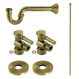 Kingston Brass Concord Bathroom Plumbing Supply Kit, 1/2" NPT Female Inlet x 3/8" O.D. Compression Outlet, Antique Brass -  KPK403
